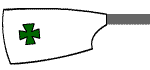 Blade of Durham School Boat Club: White with Green Cross