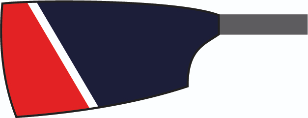 Blade of James Allen's Girls' School Boat Club: Navy Blue, White Stripe, Red
