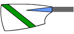 Blade of Queen Elizabeth High School Rowing Club: White with Green & Blue