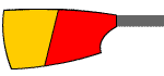 Blade of Tideway Scullers School: Red & Yellow Diagonally