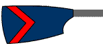 Blade of Winchester College Boat Club: Dark Blue with Red Chevron
