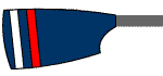 Blade of Hereford Rowing Club: Blue with Red & White Bands