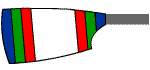 Blade of Royal Grammar Sch. High Wycombe Boat Club: Maroon/Green/Blue Vertical Thirds