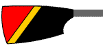 Blade of Shiplake College Boat Club: Black & Maroon Divided By Gold Diagonal Stripe