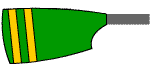 Blade of Guildford Rowing Club: Green with Two Gold Bars