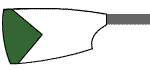 Blade of Barn Elms Rowing Club: White with Green Triangle at Tip
