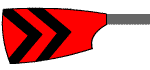 Blade of Cheltenham College Boat Club: Red with Two Black Chevrons