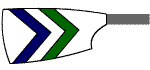 Blade of King's School Chester, The, Rowing Club: White with Blue & Green Chevrons