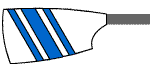 Blade of Reading Rowing Club: White with 3 dark blue diagonal stripes