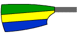 Blade of Christchurch Rowing Club CIC: Blue, Gold & Green Stripes